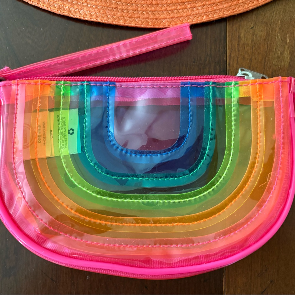 Rainbow Transparent Pouch – Fun & Vibrant Organizer